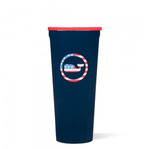 Americana Whale Dot Corkcicle 24oz Vineyard Vines Tumbler Water Bottle | TOHDU-8453