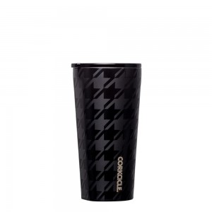 Black Corkcicle 16oz Onyx Houndstooth Tumbler Cup | SBDCZ-0561