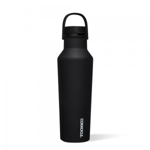 Black Corkcicle 20oz Series A Sport Canteen Insulated Water Bottle | ZKVTE-6839