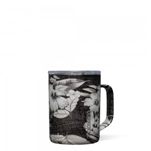 Black Luau Corkcicle 16oz Luau Coffee Mug | JQEVH-6594