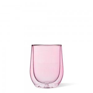 Blush Corkcicle 12oz Stemless Glass Set (2) Water Bottle | GQODJ-1604