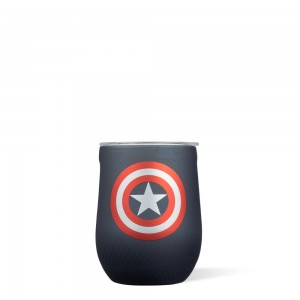 Captain America Corkcicle 12oz Marvel Stemless Water Bottle | LSOJT-4701