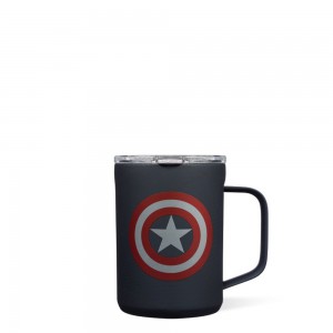 Captain America Corkcicle 16oz Marvel Coffee Mug | KUTXR-2784