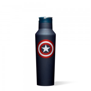 Captain America Corkcicle 20oz Marvel Sport Canteen Insulated Water Bottle | PUXOK-2147