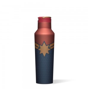 Captain Marvel Corkcicle 20oz Marvel Sport Canteen Insulated Water Bottle | IVQUL-9437