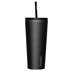 Ceramic Slate Corkcicle 24oz Cold Cup Insulated Tumbler With Straw Water Bottle | IZBJY-8065