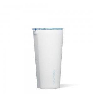 Ceramic White/Powder Blue Corkcicle 16oz Pure Taste Tumbler Insulated Coffee Mug Cup | JQHIC-7965