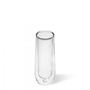 Clear Corkcicle 7oz Stemless Flute Glass Set (2) Champagne Flutes | DRWVF-2459