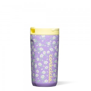 Ditsy Floral Lilac Corkcicle 12oz Kids Cup With Lid & Straw | LFBZM-3542