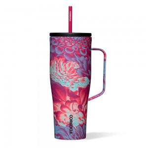 Dopamine Floral Corkcicle 30oz Cold Cup Xl Insulated Tumbler With Handle Water Bottle | VGLDI-8637