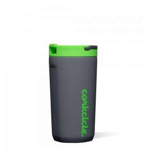 Electric Lime Corkcicle 12oz Kids Cup With Lid & Straw | UEMQW-9743