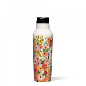 Garden Party Corkcicle 20oz Rifle Paper Co. Sport Canteen Insulated Water Bottle | KMBQJ-8342