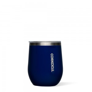 Gloss Midnight Navy Corkcicle 12oz Classic Stemless Insulated Wine Tumbler Water Bottle | EXLMR-7591