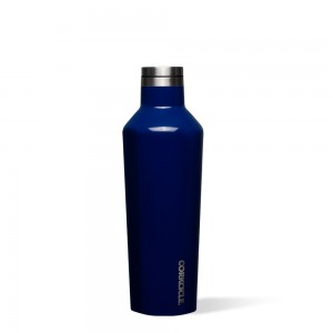 Gloss Midnight Navy Corkcicle 16oz Classic Canteen Water Bottle | QXCSA-1427