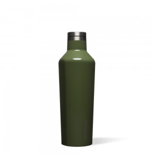 Gloss Olive Corkcicle 16oz Classic Canteen Water Bottle | CNWSH-8706