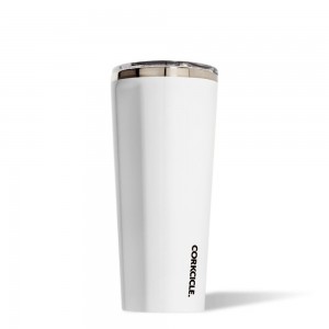 Gloss White Corkcicle 24oz Classic Tumbler Classic Stainless Steel Drink Tumbler Cup | HBXFA-4093