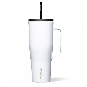 Gloss White Corkcicle 30oz Cold Cup Xl Insulated Tumbler With Handle Water Bottle | BGUOE-3546