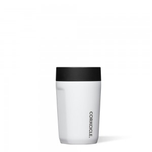 Gloss White Corkcicle 9oz Commuter Cup Spill-Proof Insulated Travel Coffee Mug | TESYJ-9236