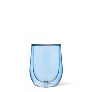 Ice Blue Corkcicle 12oz Stemless Glass Set (2) Water Bottle | XTFIC-2746