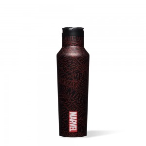 Marvel Logo Corkcicle 20oz Marvel Sport Canteen Insulated Water Bottle | QTPUW-6823