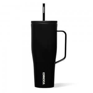 Matte Black Corkcicle 30oz Cold Cup Xl Insulated Tumbler With Handle Water Bottle | HQRCT-8941