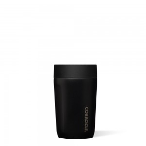 Matte Black Corkcicle 9oz Commuter Cup Spill-Proof Insulated Travel Coffee Mug | KDTGJ-4398