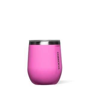 Miami Pink Corkcicle 12oz Classic Stemless Insulated Wine Tumbler Water Bottle | DMFHJ-7054