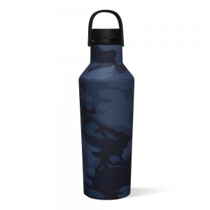 Navy Camo Corkcicle 32oz Series A Sport Canteen Insulated Water Bottle | PORKY-0854