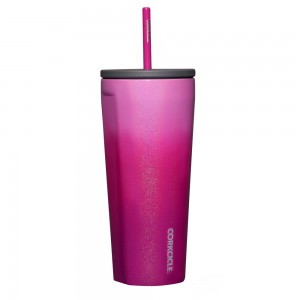 Ombre Unicorn Kiss Corkcicle 24oz Cold Cup Insulated Tumbler With Straw Water Bottle | ZFIYB-6098