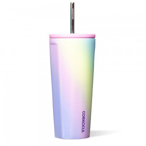 Rainbow Unicorn Corkcicle 24oz Cold Cup Insulated Tumbler With Straw Water Bottle | DRIPJ-4502