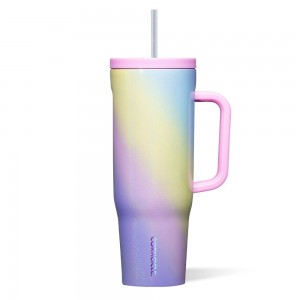 Rainbow Unicorn Corkcicle 40oz Cruiser Insulated Tumbler With Handle Water Bottle | UTRZQ-5903