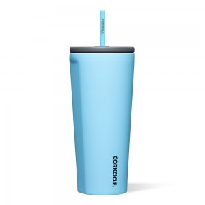 Santorini Corkcicle 24oz Cold Cup Insulated Tumbler With Straw Water Bottle | FUVIQ-2684