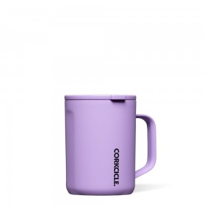 Sun-Soaked Lilac Corkcicle 16oz Neon Lights Coffee Mug | LICBF-5469