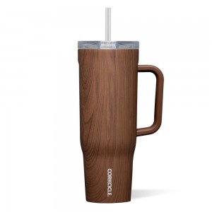 Walnut Wood Corkcicle 40oz Cruiser Insulated Tumbler With Handle Water Bottle | JSAOK-6049