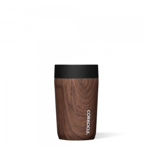 Walnut Wood Corkcicle 9oz Commuter Cup Spill-Proof Insulated Travel Coffee Mug | UHJEF-8376