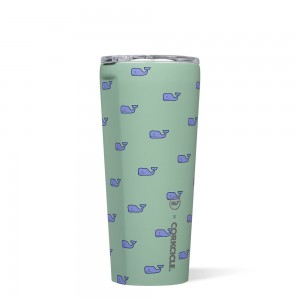 Whales Repeat Capri Blue Corkcicle 24oz Vineyard Vines Tumbler Cup | VBHSL-0673