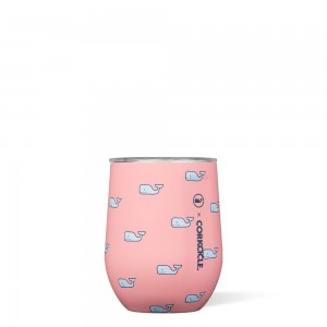 Whales Repeat Corkcicle 12oz Vineyard Vines Stemless Water Bottle | HFSCM-6349