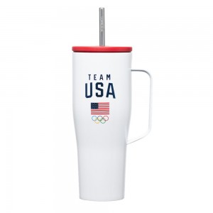 White Corkcicle 30oz Team Usa Cold Cup Xl Insulated Tumbler With Handle Water Bottle | ULIPH-1856