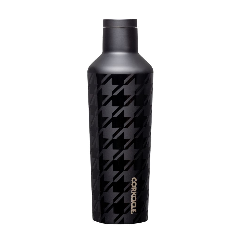 Black Corkcicle 16oz Onyx Houndstooth Canteen Water Bottle | FPVGA-4751