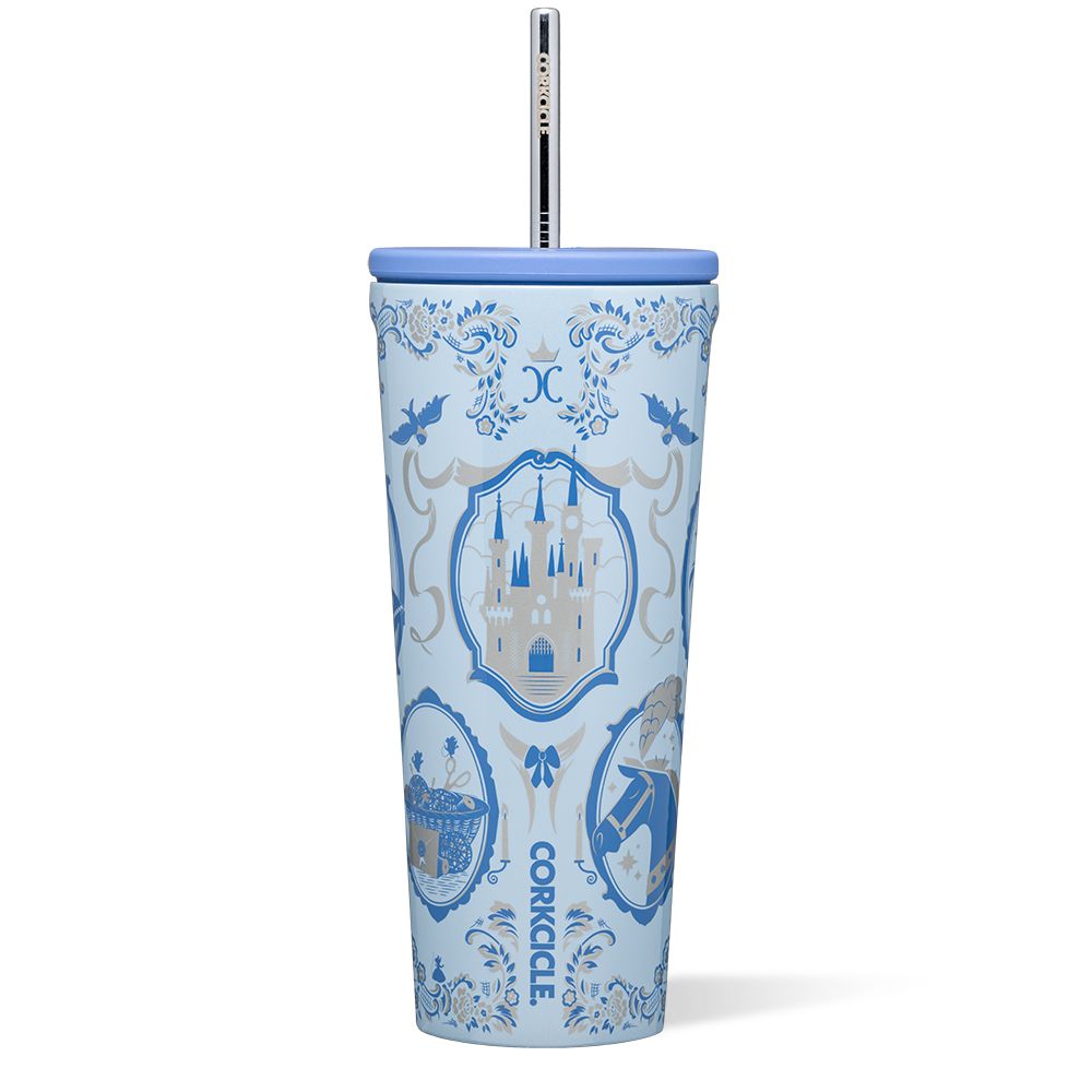 Cinderella Corkcicle 24oz D-isney Princess Cold Cup Insulated Tumbler With Straw Water Bottle | JTOSG-5938