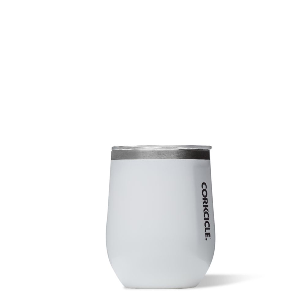 Gloss White Corkcicle 12oz Classic Stemless Insulated Wine Tumbler Water Bottle | JUNLE-7065