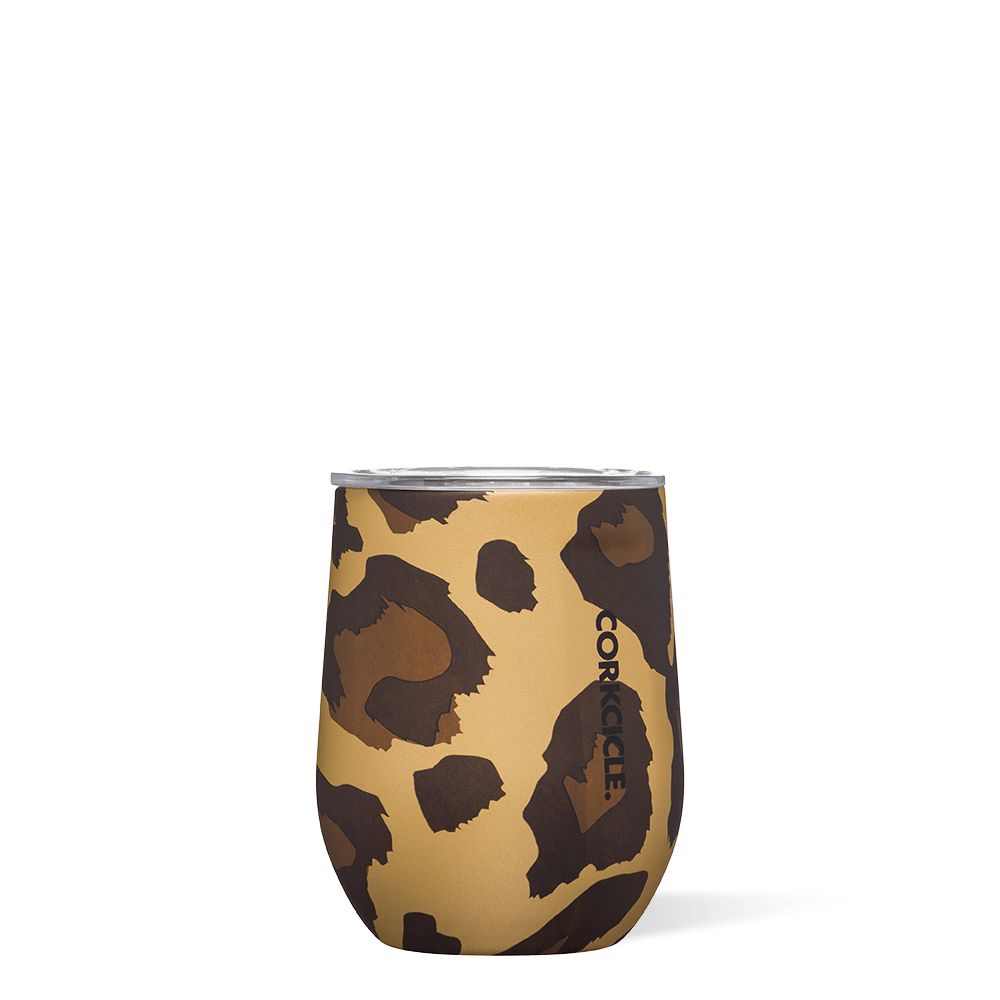 Luxe Leopard Corkcicle 12oz Exotic Stemless Water Bottle | CSTJL-4376