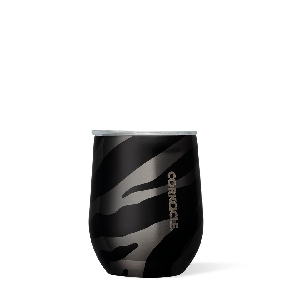 Luxe Zebra Corkcicle 12oz Exotic Stemless Water Bottle | ISUPM-4975