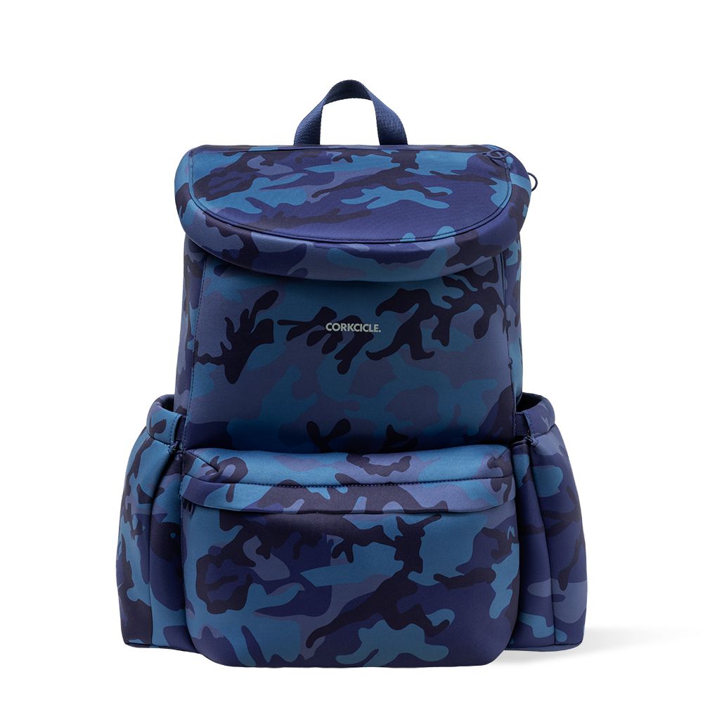 Navy Camo Corkcicle Lotus Backpack Cooler Bags | UFKXZ-3091