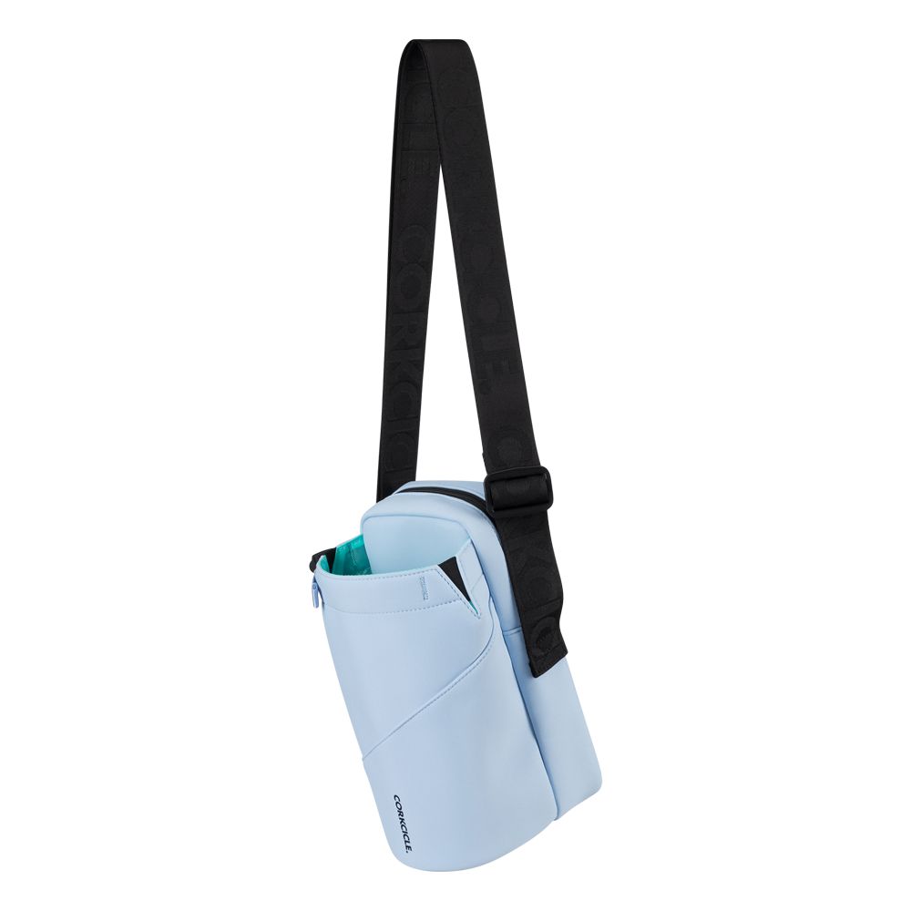 Periwinkle Neoprene Corkcicle Sling Crossbody Water Bottle Sling Bag | KJLTM-9037