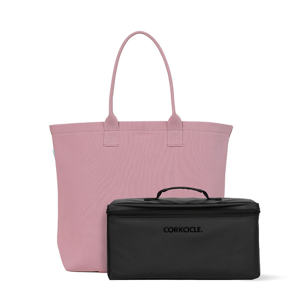 Rose Quartz Corkcicle Re:Tote Recycled Plastic Tote Bag With Cooler Insert Bags | MSUHE-2437