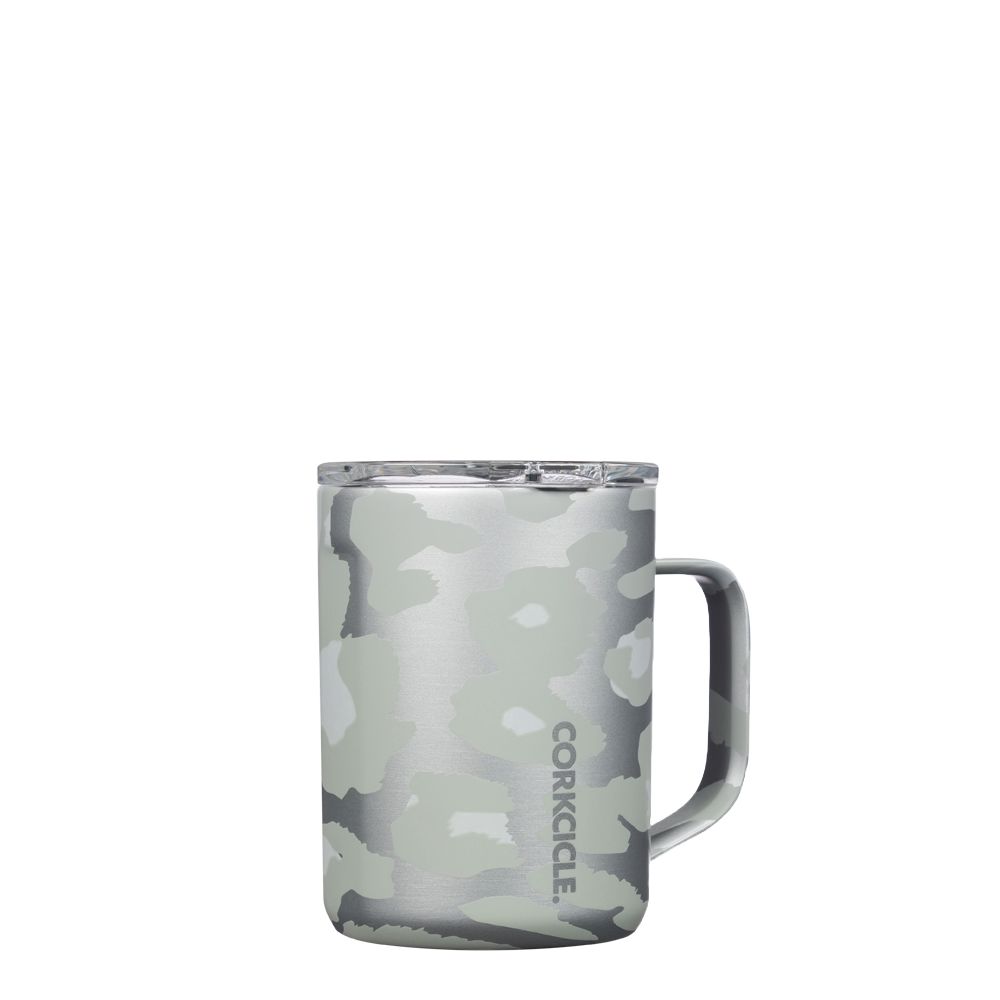 Snow Leopard Corkcicle 16oz Exotic Coffee Mug | VKABT-3907