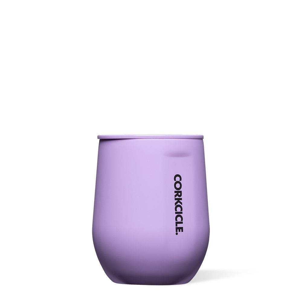 Sun-Soaked Lilac Corkcicle 12oz Neon Lights Stemless Water Bottle | MFCOG-6389