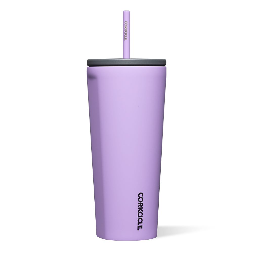 Sun-Soaked Lilac Corkcicle 24oz Cold Cup Insulated Tumbler With Straw Water Bottle | WUPEO-8021