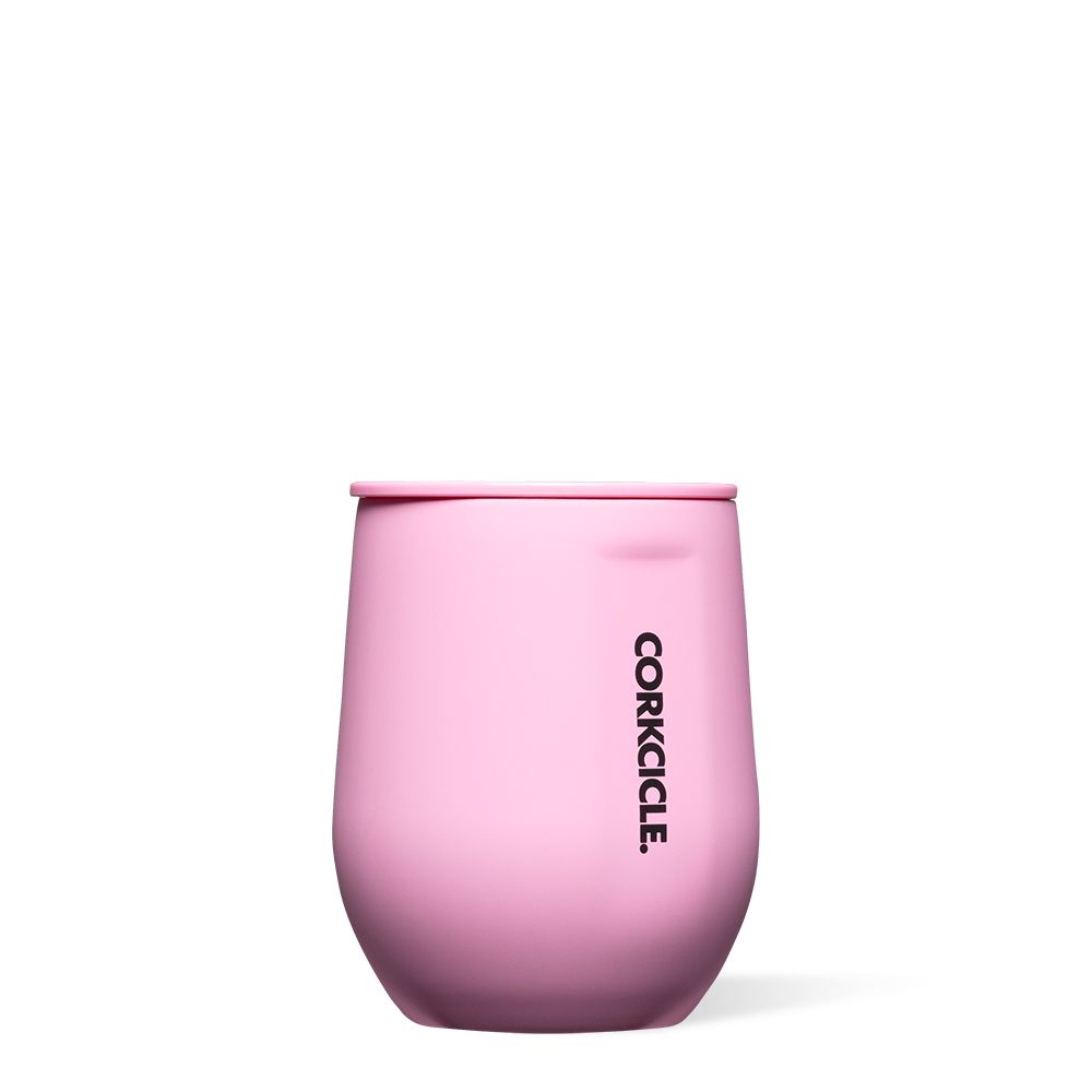 Sun-Soaked Pink Corkcicle 12oz Neon Lights Stemless Water Bottle | OIWQF-6051